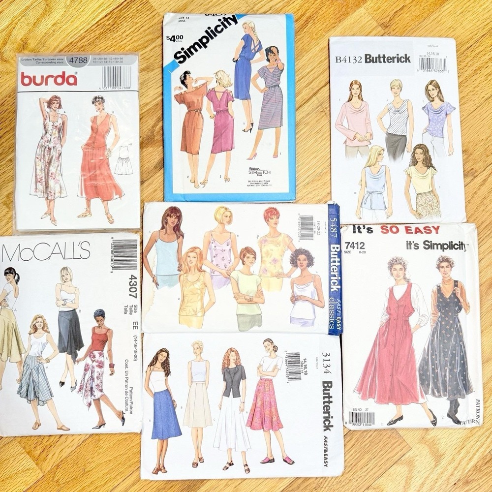 Mixed‎ Brands Vintage Uncut Sewing Patterns Lot Women's Sizes 14 16 18 20 22